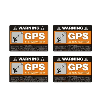 Предупреждение 4X GPS Аларма Автомобили Стикер Автомобили, Мотоциклети Външни Аксесоари, PVC Стикери за Toyota, Honda, Lada,8 см*5.3 см