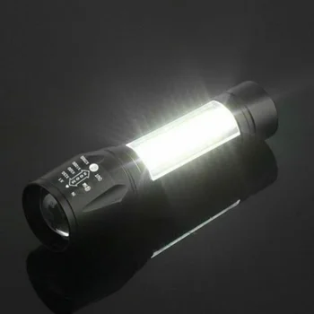 Преносим T6 COB LED Фенерче Водоустойчив Тактически USB Акумулаторна Къмпинг Фенер Мащабируем Фокус Факел Светлина Нощни Светлини
