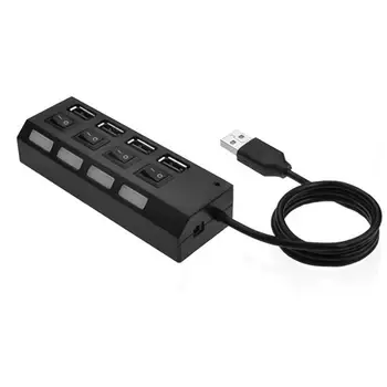 Преносим USB2.0 4Port USB Сплитер Standard Strip Switch Metal Plug и Play Тел Concentrator за Компютър