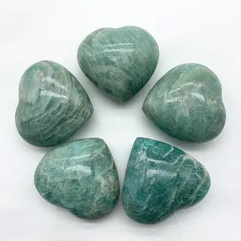 Природен Красив Amazonite Кварц Сърцето на Crystal Полиран Камък Изцеление с Природни Кристали и Камъни Изцеление Медитация Подарък