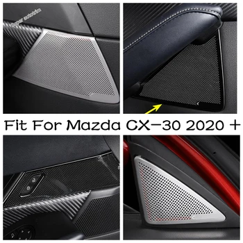 Прозорец-Часова A / Side + Предна + Задна Врата Високоговорител Високоговорител Рог Украса Капак Завърши За Mazda CX-30 2020 2021 Аксесоари