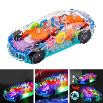 Прозрачен Играчка Кола за Деца,Електрически, Механични Състезателен автомобил с цветна светлина и Очарователна Музика Детски Спортен Автомобил