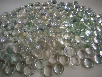 Прозрачни плоски стъклени мъниста аквариум бонсай камък бижута диаметър 1,5-1,9 см crystal градинарство ваза тротоара Без пълнител