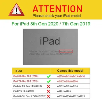 ПУ кожен Калъф за iPad 10.2 8th 7th Generation 2019 2020 360 Градуса Въртяща се Капачка iPad 10.5 iPad 2 3 4 Air 1 2 3 Корпуса Funda