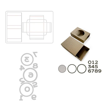 Режещи удари New 2021 3D Big Box Scrapbooking Making Number Decoration Embassing Frame Card Занаятите No Clear Stamps