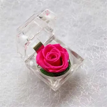 Сватба Вечната Роза Цвете Пръстен Кутия Любовта Бижута Дисплей Притежателя Подарък