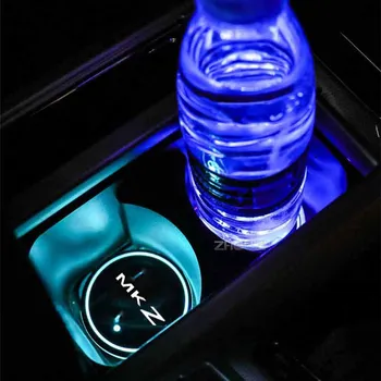 Светлинен Кола увеселителен парк Water Cup увеселителен парк Holder 7 Colorful USB Charging Car Led Atmosphere Light For Lincoln MKZ Auto Accessories