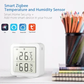 Сензор За Температура И Влажност На Въздуха С Led Екран, Поддръжка На Алекса Sasha Smart Life Digital Home Outdoor Влагомер, Термометър