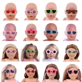 Случайна Кукла Слънчеви очила Очила са Подходящи 18 инча Американски и 14 см 43 см Детето е Новородено Кукла Zaps Поколение момичета DIY Очите Играчки