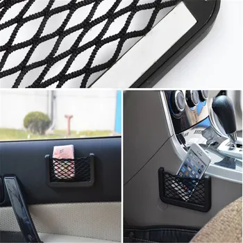 Универсална Автомобилна Облегалка Заден Багажник Седалка, Чанта За Съхранение на Окото Двуетажна Еластична Низ Мрежа За Автомобили Багаж окото Пътен Джоб