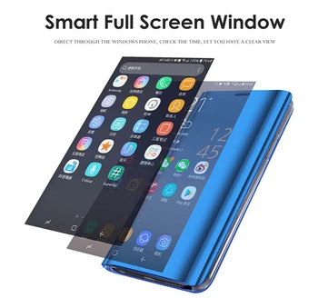 Флип-надолу Огледално покритие За Samsung Galaxy S10 Plus A8S A20 A30 A50 A9 2019 A9 PRO 2019 M10S M20 Привличането Вертикална поставка Калъф за вашия телефон