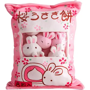 Чанта Kawaii Japan Cherry blossoms pink plush Sale 8 бр. сладък заек кукла от меки плюшени играчки за приятелка хлапето рожден ден любовта подарък