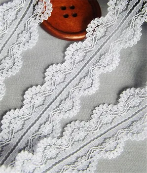 Ширина 25 мм гореща 15 ярда 2 цветни Бродирани Чиста Лейси тапицерия плат Облекло лента лента за глава за сватба парти декорации DIY Аксесоари
