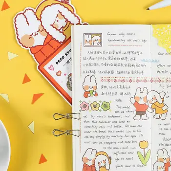 Японски сладък карикатура животни ins занаятите доставки сам етикети scrapbooking хартия куршум списание украса